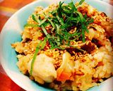 香ばしさが絶品！鶏肉と舞茸の炊き込みご飯作り方7写真