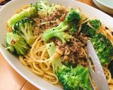 ひき肉とブロッコリーのペペロン風パスタ作り方9写真
