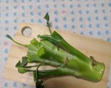 ブロッコリーの芯の卵炒め作り方1写真