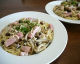 きのことベーコンのクリームソースパスタ♪作り方4写真