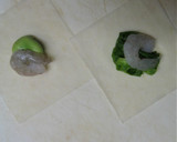 海老とそら豆、海老と菜の花の包み揚げ作り方6写真
