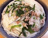 シンプルおいしい。煮干しとニラのにゅう麺作り方6写真