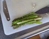 エリンギ、アスパラ、鶏肉のみりん醤油炒め作り方1写真