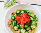 牛丼＆めかぶオクラ丼美味♬作り方5写真