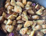 簡単！ご飯がすすむ！なすとひき肉とニラの甘辛丼作り方4写真