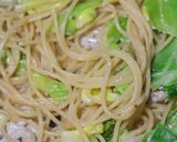 鶏肉とキャベツのマスタードクリームパスタ作り方6写真