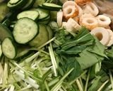 *鶏肉と水菜の和風サラダ*。作り方2写真