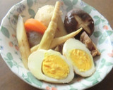 季節の変わり目、筑前煮にゆでたまごを作り方4写真