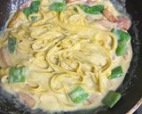 糖質制限！豆乳トンコツカルボナーラ作り方4写真