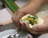 伝統野菜川俣菜のお焼き【醤油味ver】作り方6写真