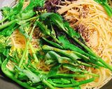ゆかりバターと菜花の和風パスタ作り方3写真