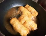 早旨安～お通しみたいな豚肉の油揚げ巻煮作り方4写真