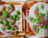 枝豆とパンチェッタのピザトースト作り方2写真