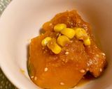かぼちゃのごま味噌バターコーン煮作り方6写真
