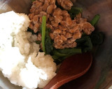 納豆とほうれん草の海苔ゴマご飯作り方2写真