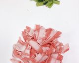 豚バラと野沢菜漬けの炒めもの作り方1写真