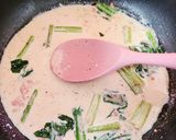 簡単★ランチ江戸菜のたらこクリームパスタ作り方2写真