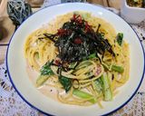 簡単★ランチ江戸菜のたらこクリームパスタ作り方4写真
