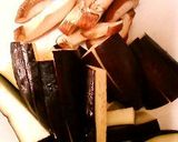 茄子とタラコの炒め物作り方1写真