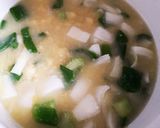 葉玉葱のクリームコーンスープ作り方2写真