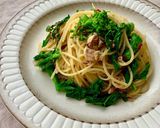 菜の花と鯖缶のアンチョビパスタ作り方3写真
