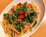 春薫るベーコンとアスパラの柚子醤油パスタ作り方10写真