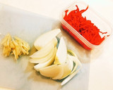 新玉ねぎと紅生姜とらっきょうのかき揚げ作り方1写真