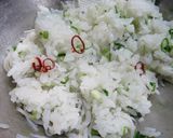 胡麻香る❀葱＊しらす＊鷹の爪のおむすび作り方3写真