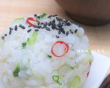 胡麻香る❀葱＊しらす＊鷹の爪のおむすび作り方5写真