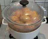 ひき肉の菜の花（コーン）蒸し☆作り方7写真