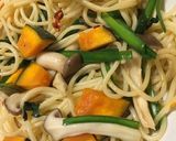 プチッとごはんズで作るニラと南瓜のパスタ作り方8写真