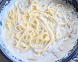 塩レモンのクリームパスタ作り方6写真