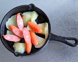 チョリソーとじゃがいものミートチーズ焼き作り方4写真