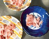 全てレンジ梅肉ソース味豚平焼き風作り方7写真