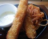 ハンバーグ＆えびフライの鉄板プレート♪作り方3写真