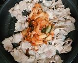 豚バラキムチーズ丼作り方3写真