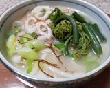 オニヒカゲワラビ入りの味噌味うどん作り方4写真