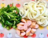 ショートパスタで簡単スパイシーナポリタン作り方1写真