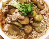 ナス豚肉甘辛煮のぶっかけ素麺作り方5写真