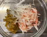 ちょいと一品★カニカマ＆搾菜の胡麻油和え作り方1写真