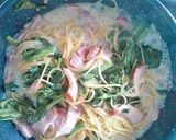 菜の花＆ベーコン✿豆乳クリームパスタ作り方4写真
