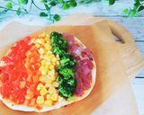 野菜が鮮やかレインボーピザ作り方4写真