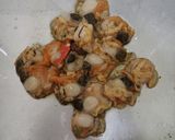 ホタテ稚貝と椎茸の卵炒め作り方2写真
