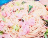 小松菜とベーコンの中華パスタ作り方4写真