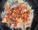 大葉入り豚キムチうどん！作り方4写真