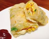 台湾朝食(ダンビン)台湾風クレープ作り方8写真