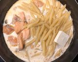 【簡単】鮭と水菜のレモンクリームペンネ作り方4写真