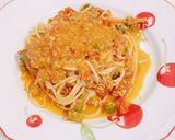 サバのトマトクリームパスタ♪作り方7写真