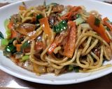 ミツバと野菜・ニンニクペーストの焼きソバ作り方12写真