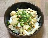 ホッケと新玉ねぎの梅肉丼作り方7写真